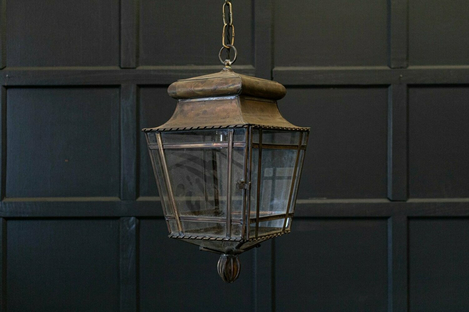 19thC French Brass Hall Lantern