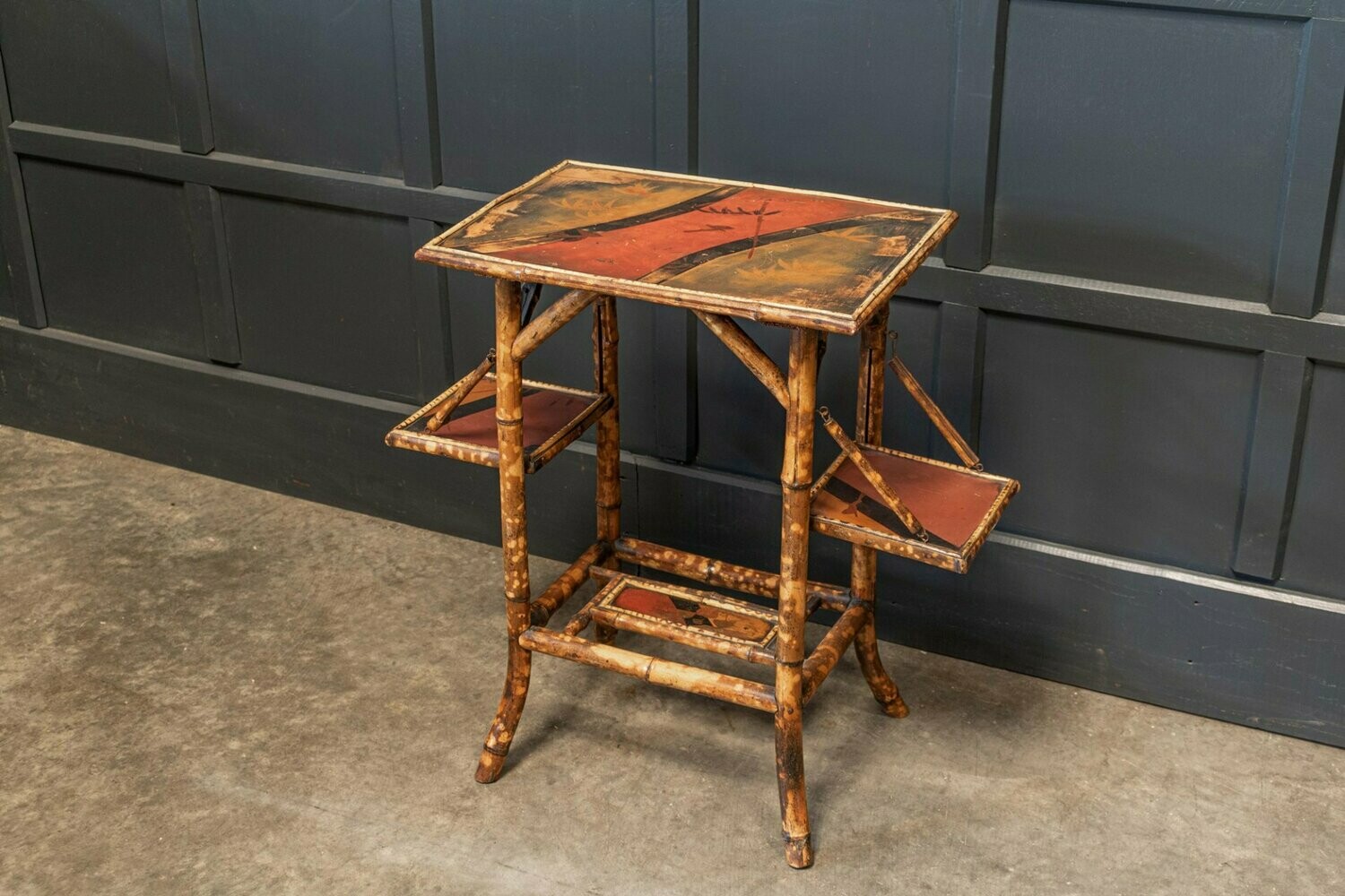 19thC Chinoiserie Tiger Bamboo Table