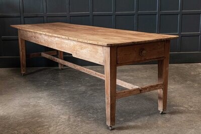 19thC English Country House Pine Farmhouse/Prep Table
