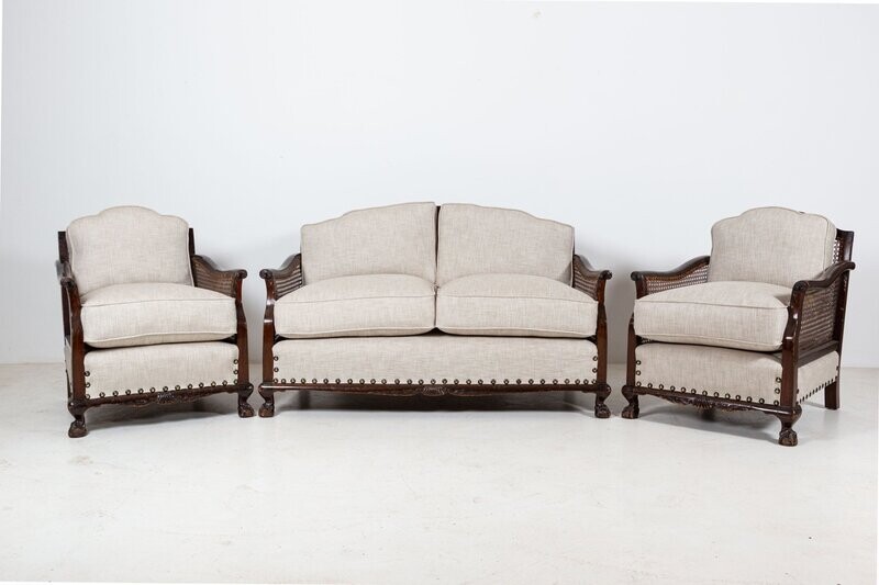 1930’s English Mahogany Bergere Suite