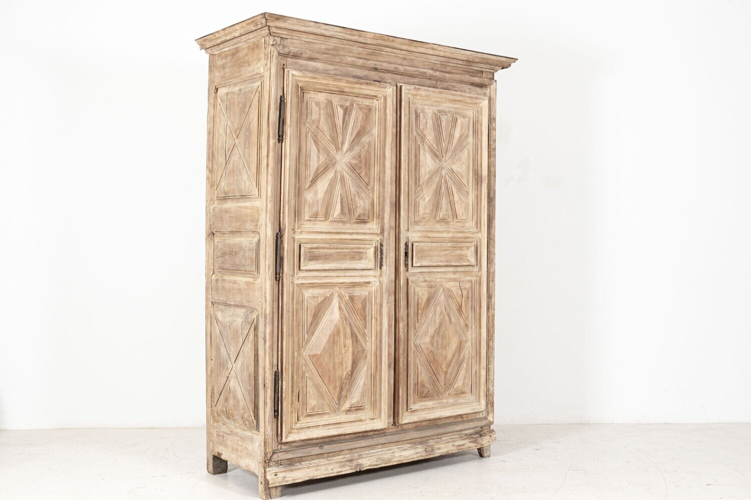 17thC Louis XIII Bleached Walnut Provincial Armoire