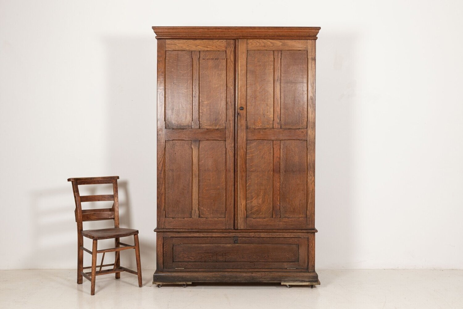 Large English Oak Haberdashery Collectors Cabinet