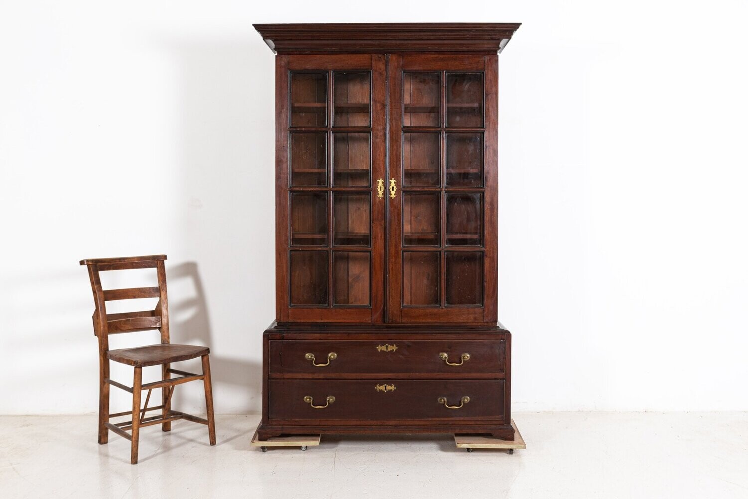 Early 19thC English Mahogany School Library Glazed Bookcase