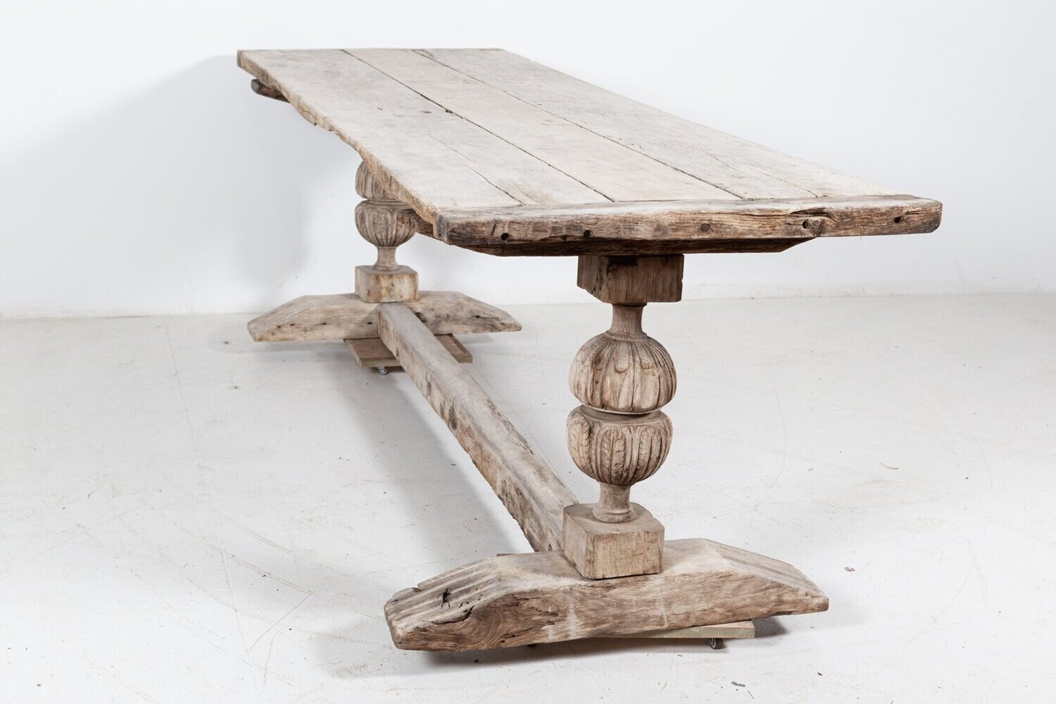 17thC Exceptional English Bleached Oak Refectory Table