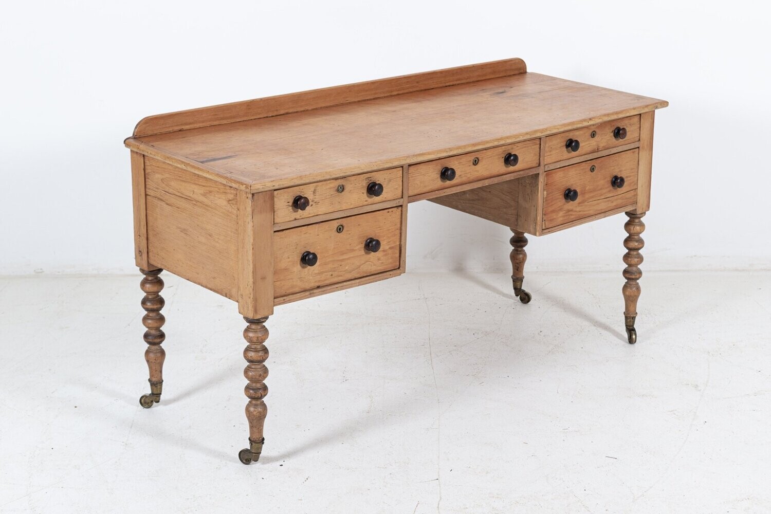 19thC English Pine Writing Table/Desk