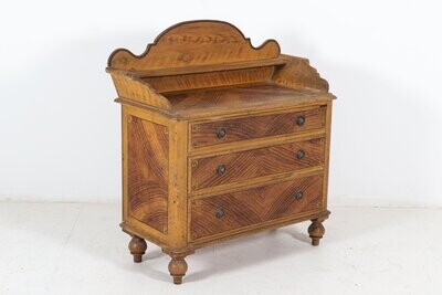 19thC English Pine Grain Painted Galleried Chest 19thC English Pine Grain Painted Galleried Chest