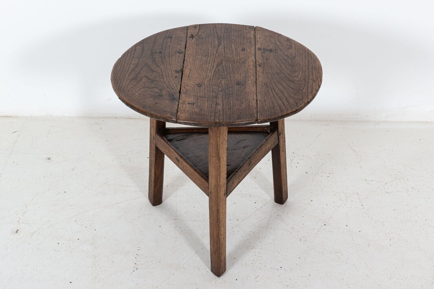 19thC English Oak Tiered Cricket Table