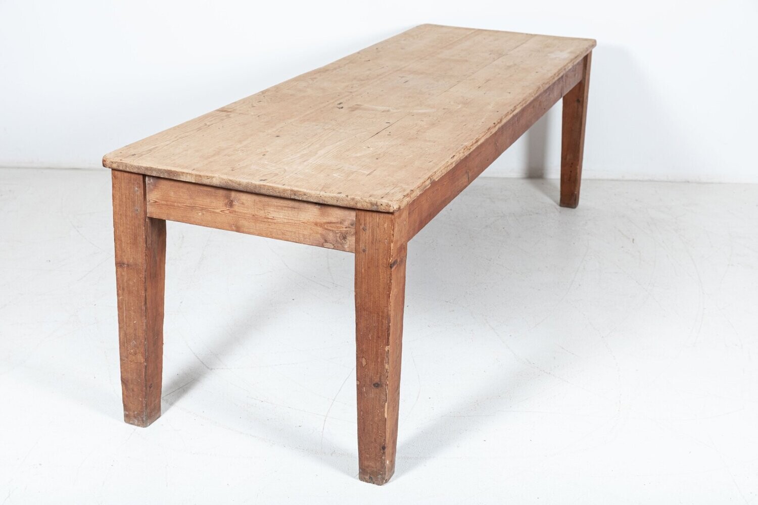 19thC Large English Scrub Top Prep Table