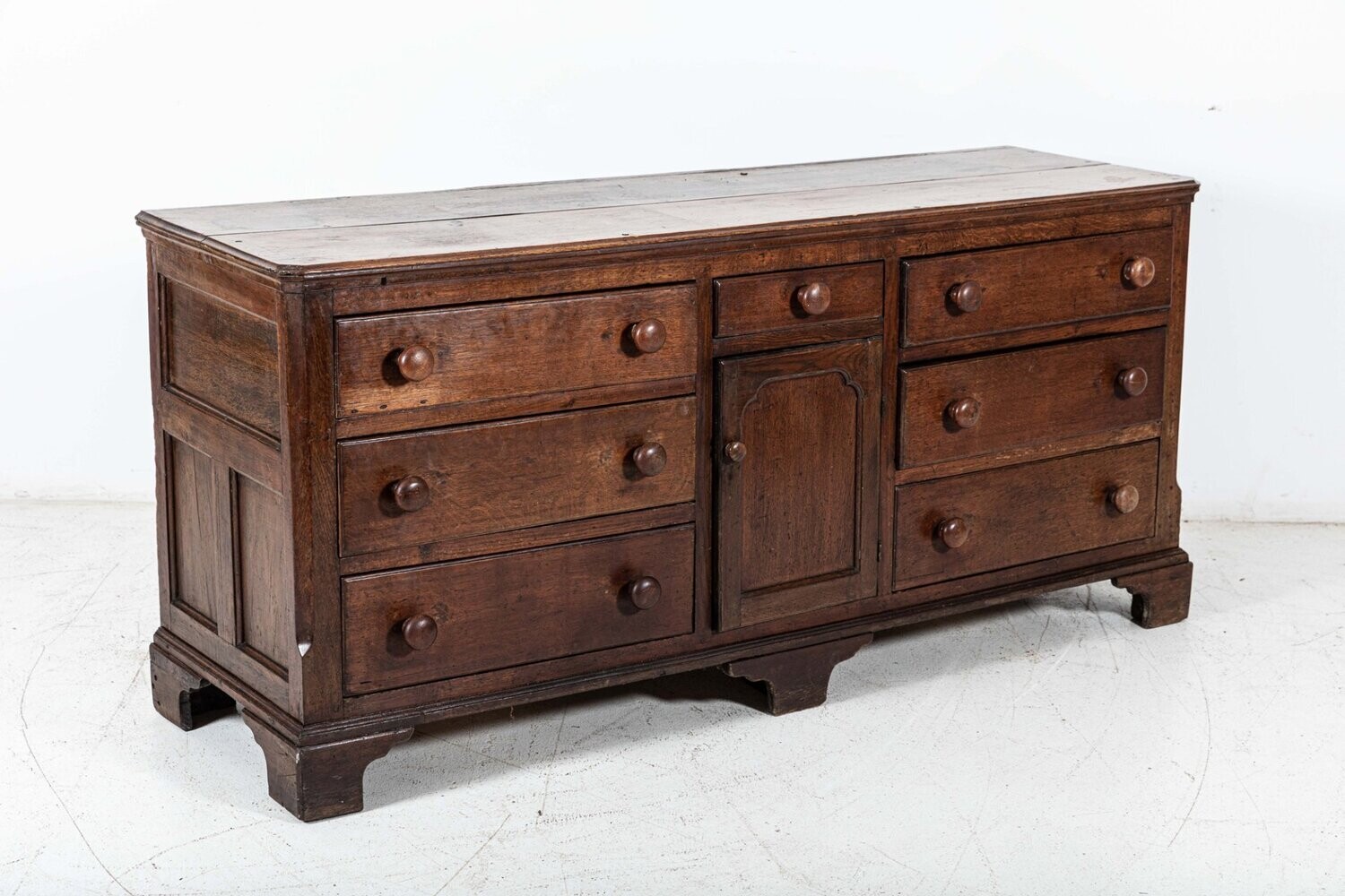 Large English Georgian Oak Dresser Base