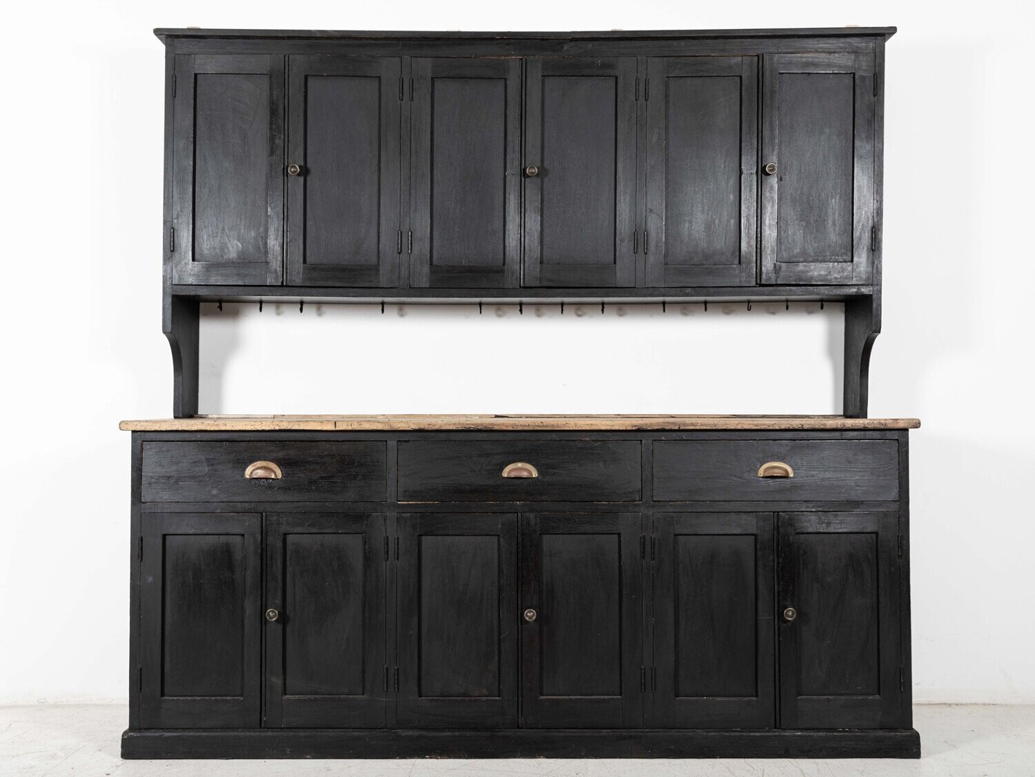 19thC Large Ebonised Pine Butlers Pantry / Dresser