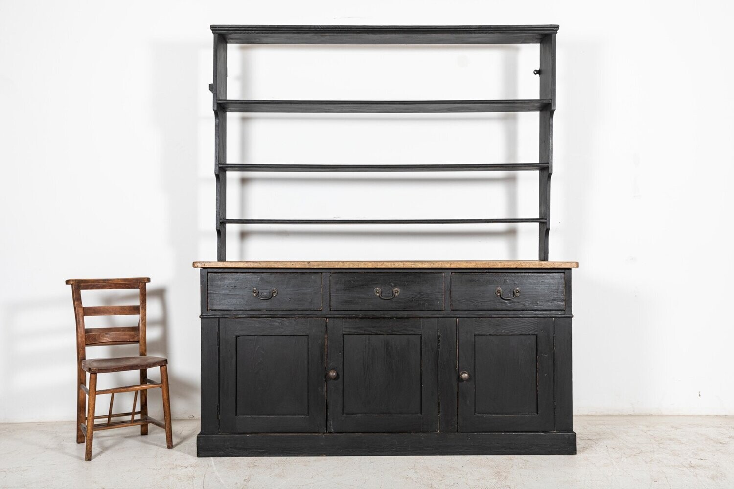 Early 19thC English Ebonised Pine Dresser
