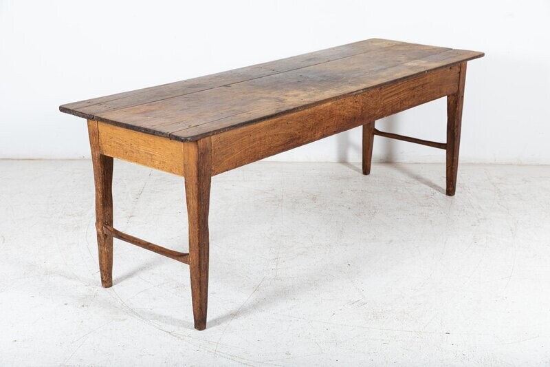 19thC Large English Vernacular 2 Plank Work Table