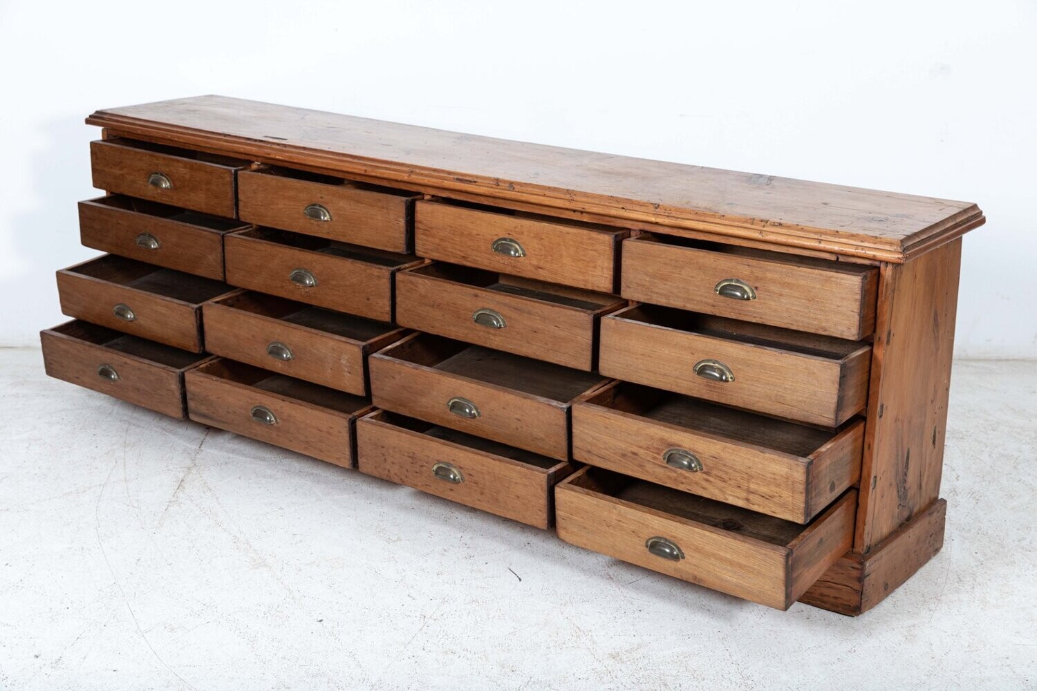 Monumental 19thC English Haberdashery Bank of Drawers