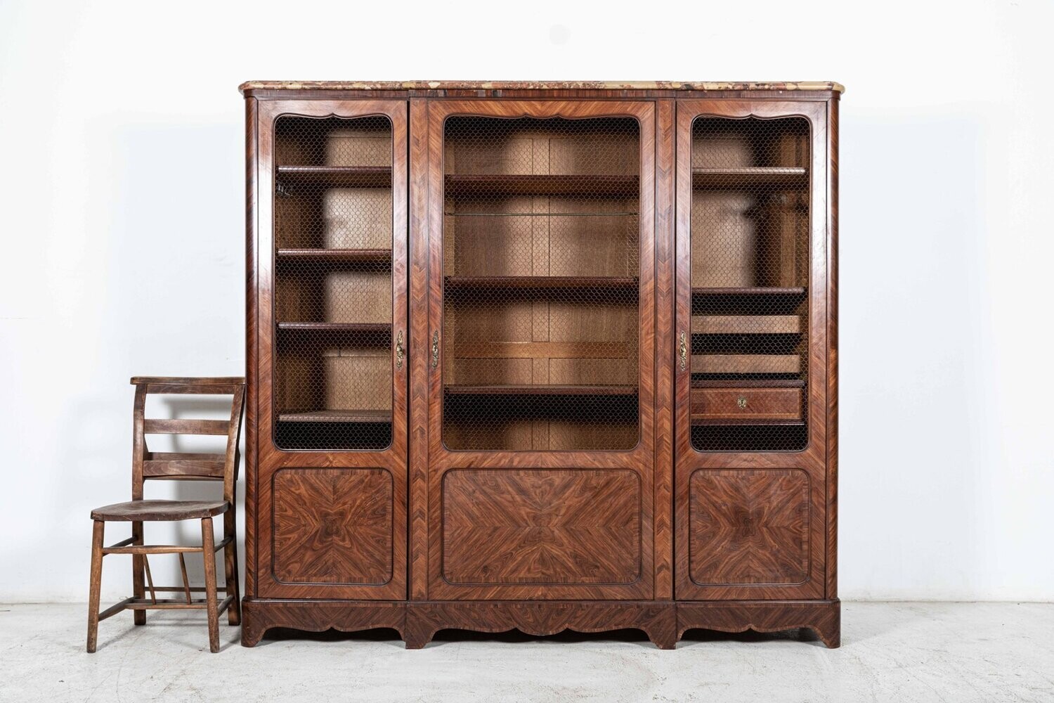 19thC French Walnut Armoire / Bookcase