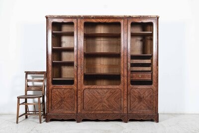 19thC French Walnut Armoire / Bookcase