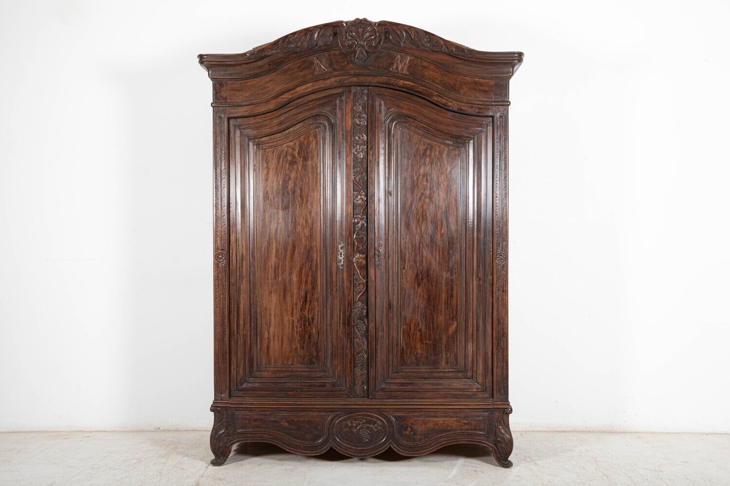 18thC French Provincial Louis XV Walnut Armoire