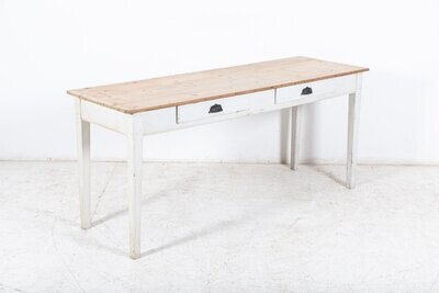 19thC French Painted White Pine Console / Desk