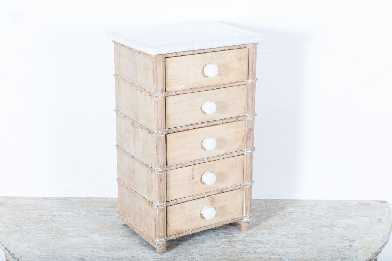 19thC French Faux Bamboo Apprentice Commode
