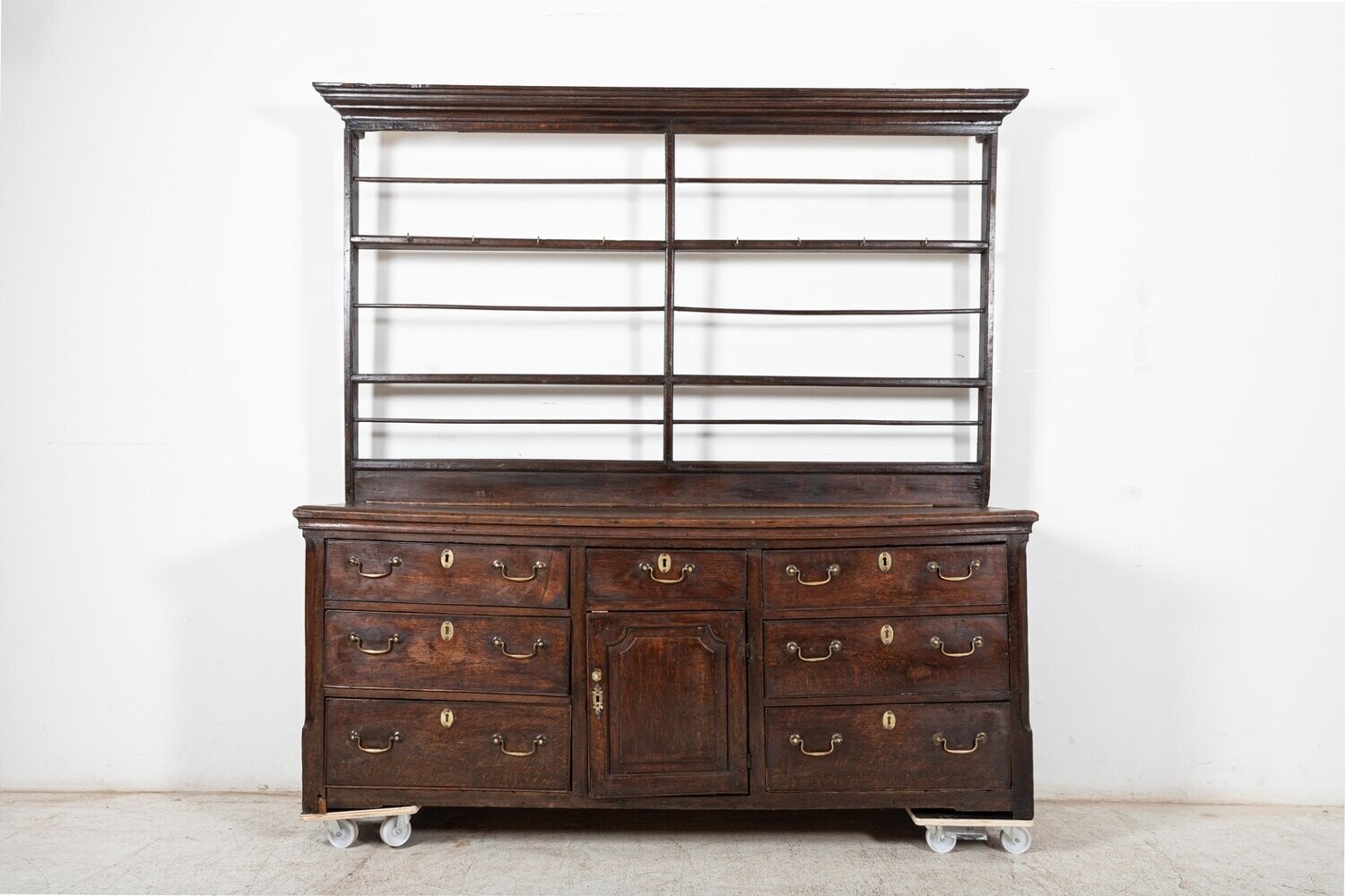 Large English George III Estate Made Country Oak Dresser