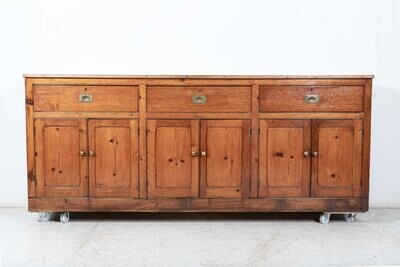 Large 19thC English Country Pine Dresser Base