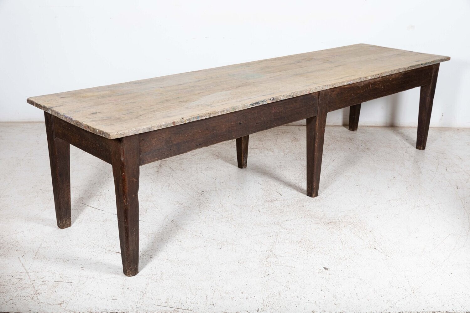 Monumental Scottish Oak Top Refectory Art Table