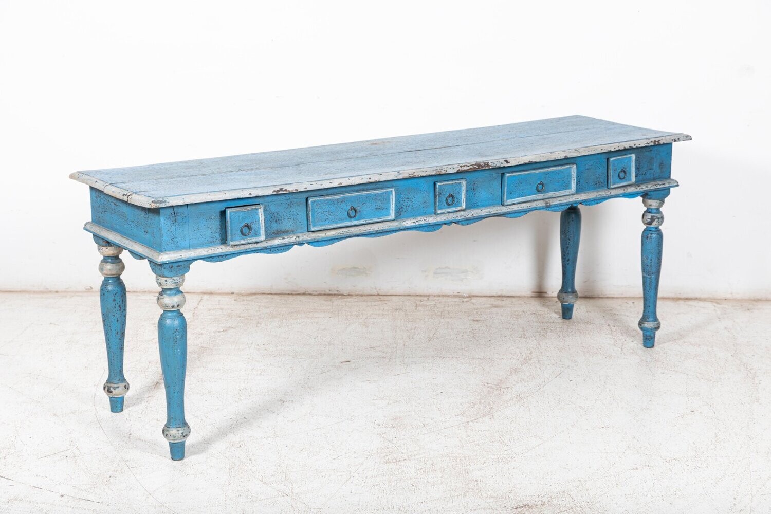 19thC French Painted Provincial Console / Hall Table