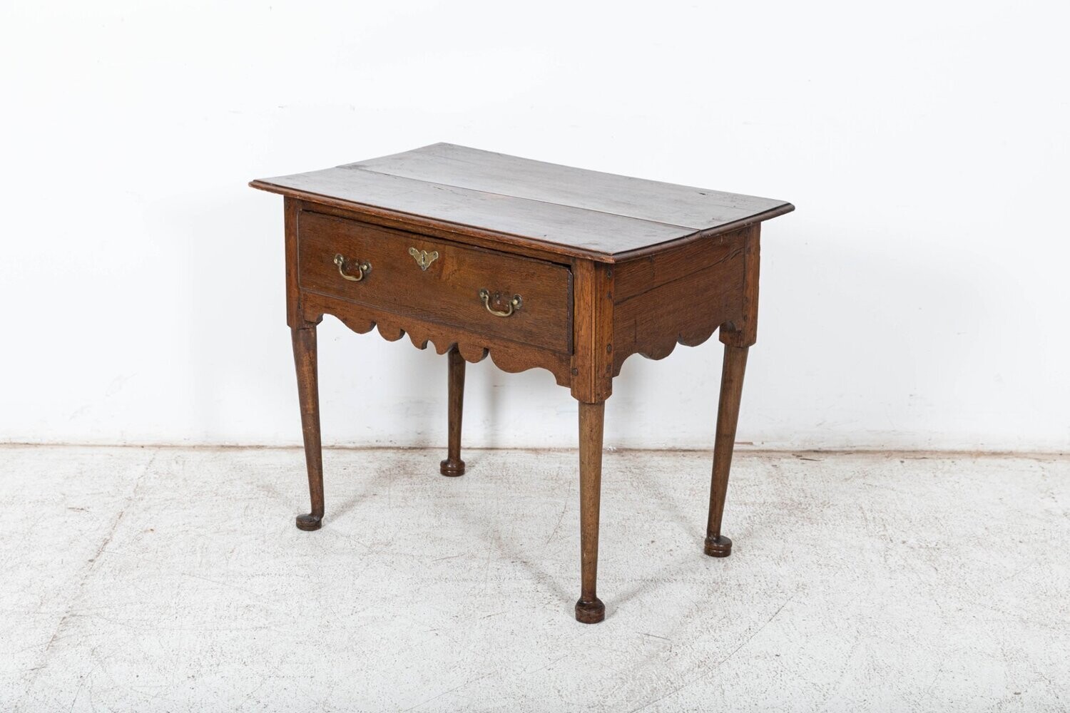 English George III Oak & Fruitwood Side Table / Low Boy