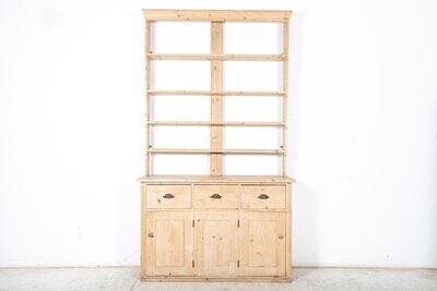 19thC English Waterfall Open Pine Dresser 19thC English Waterfall Open Pine Dresser