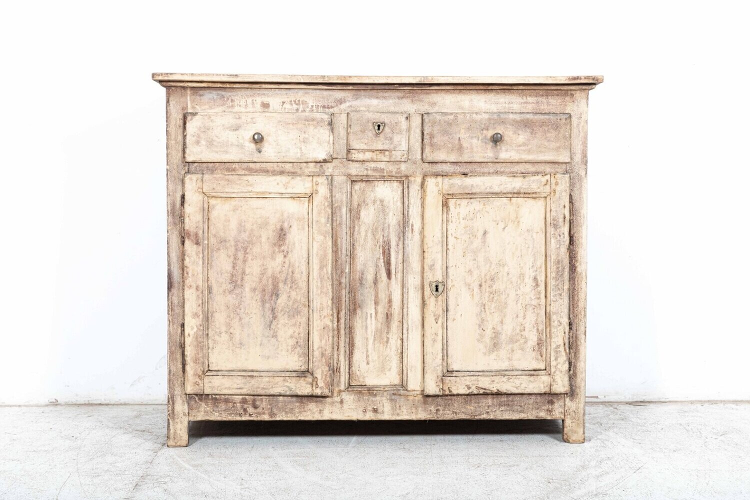 Early 19th French Provincial Fruitwood Painted Buffet