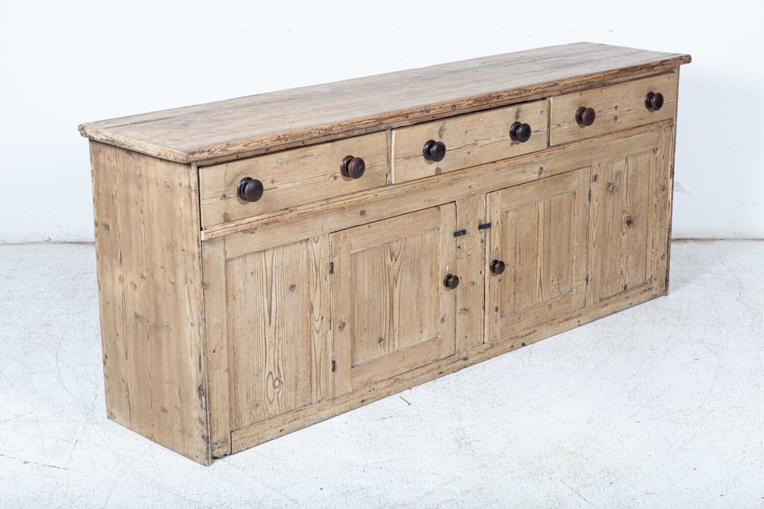 Large English Pine Country Dresser Base