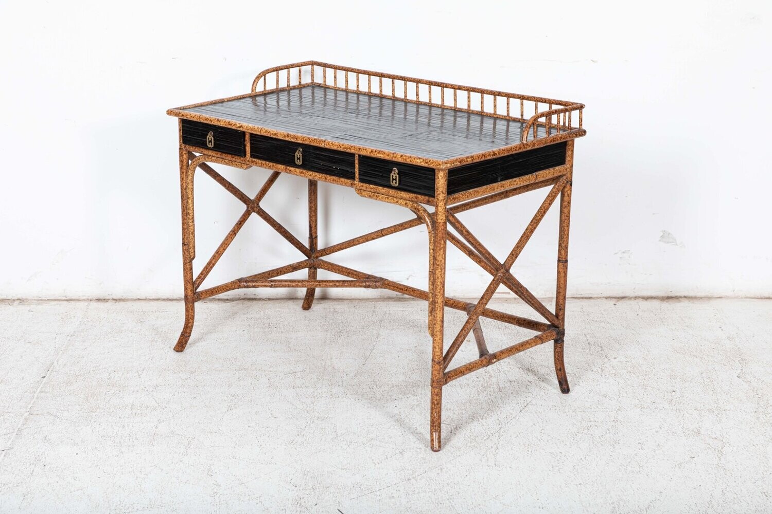 Mid Century ‘E Murio’ Bamboo Campaign Desk