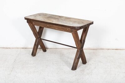 19thC English Elm Topped Tavern Table