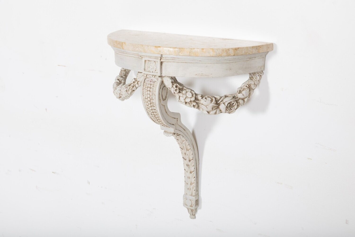 French Neoclassical Painted Marble Console Table 