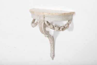 French Neoclassical Painted Marble Console Table 