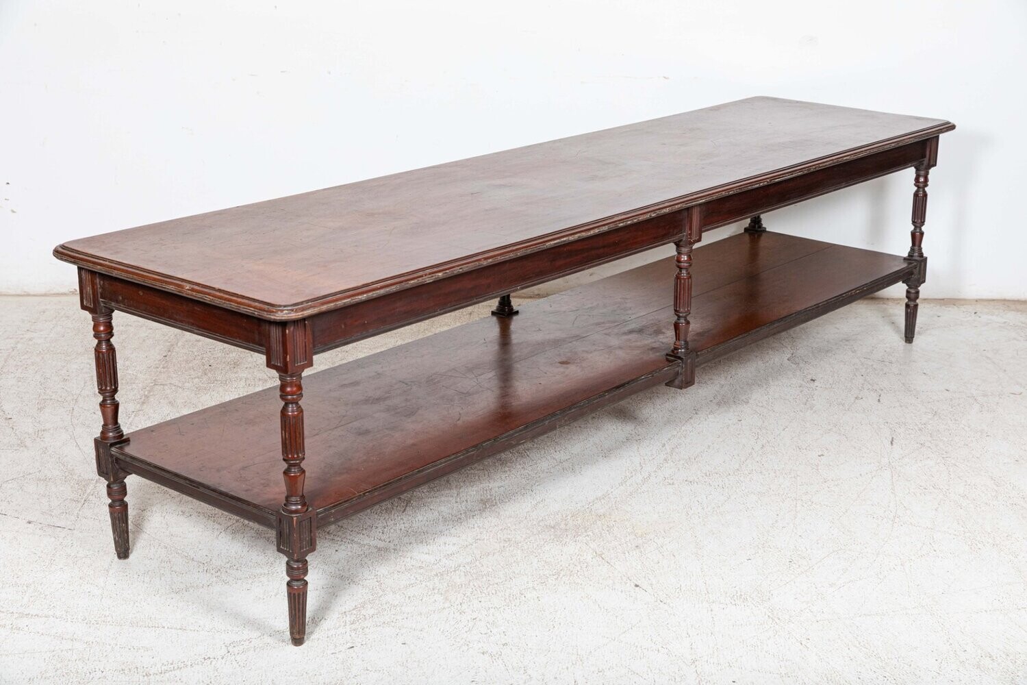 Monumental 19thC English Mahogany Drapers Table