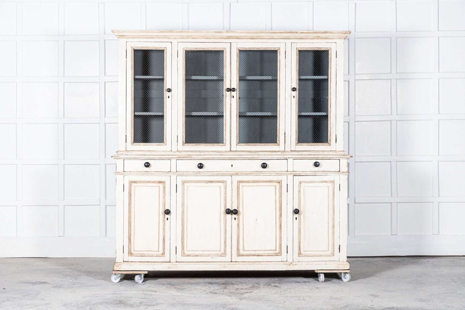 19thC English Oak Glazed Chemist Shop Display Cabinet