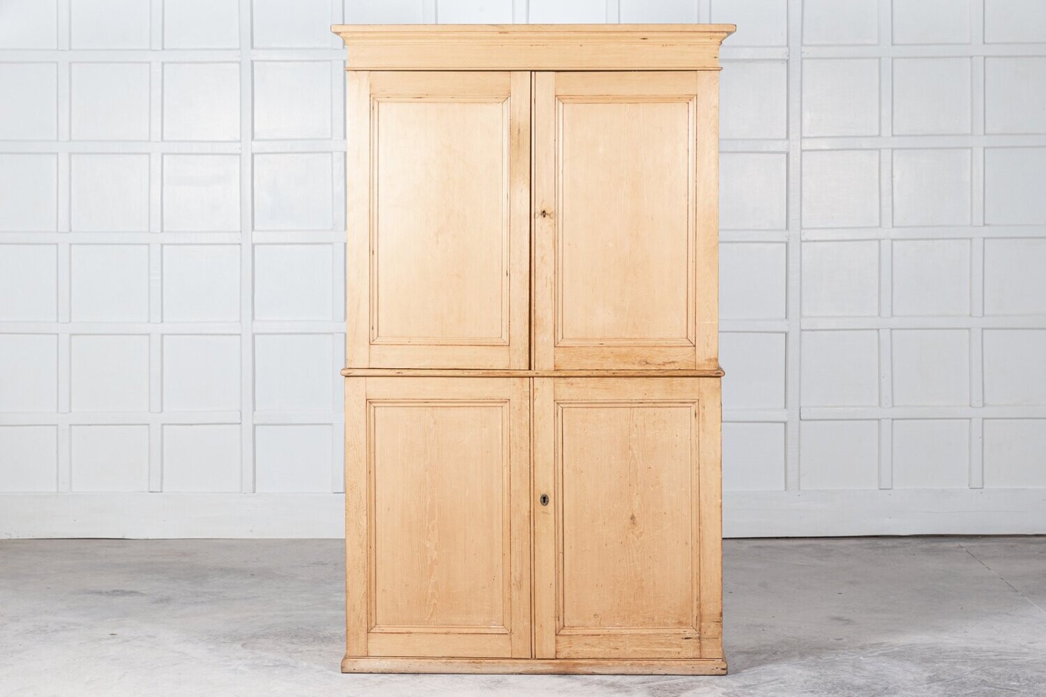 19thC English Pine Housekeepers Cupboard 