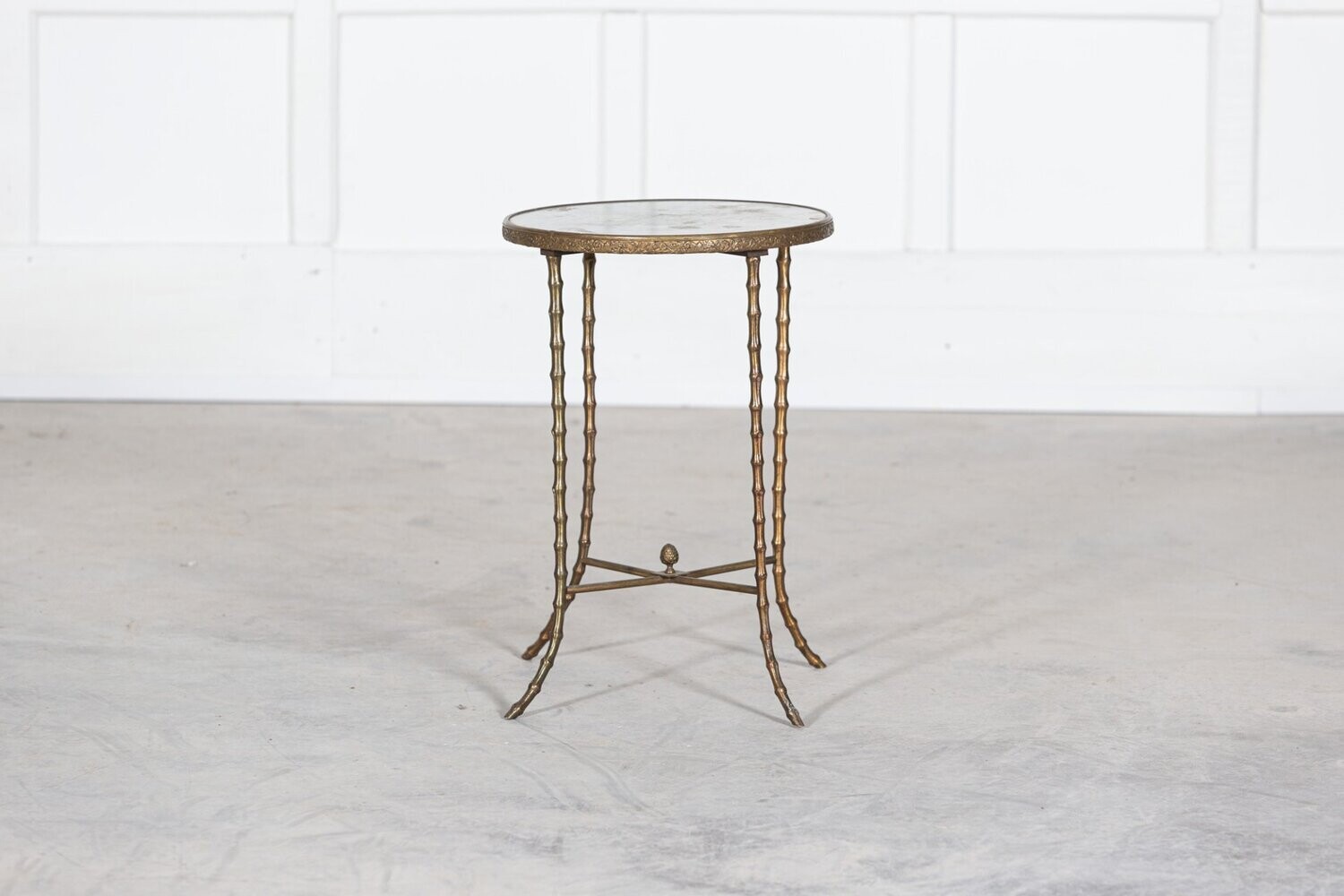 Mid Century French Gilt Bronze Bamboo Side Table