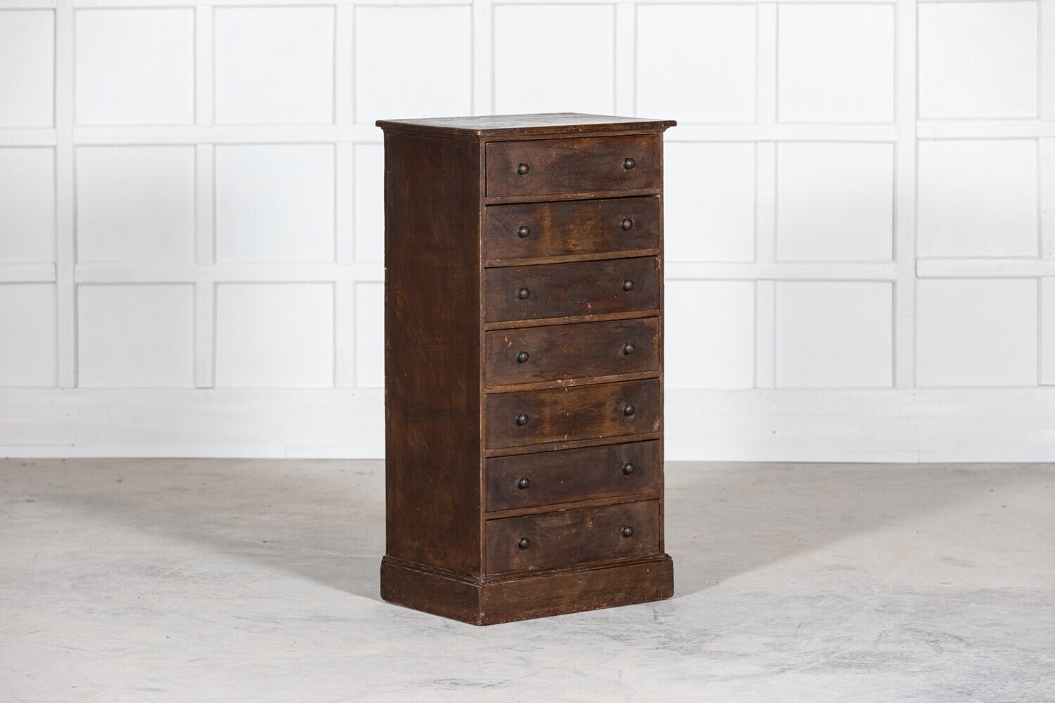 19thC English Painted Pine Workshop Drawers