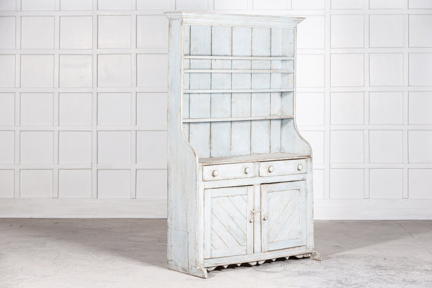 19thC Irish Vernacular Painted Farmhouse Dresser