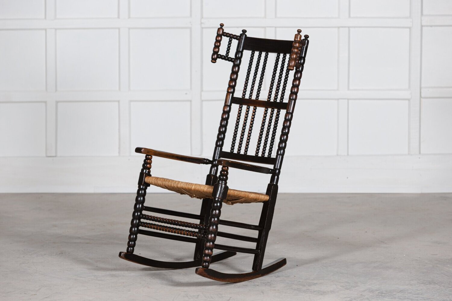 Ernest Gimson style Ash & Elm Bobbin Turned Rocking Chair