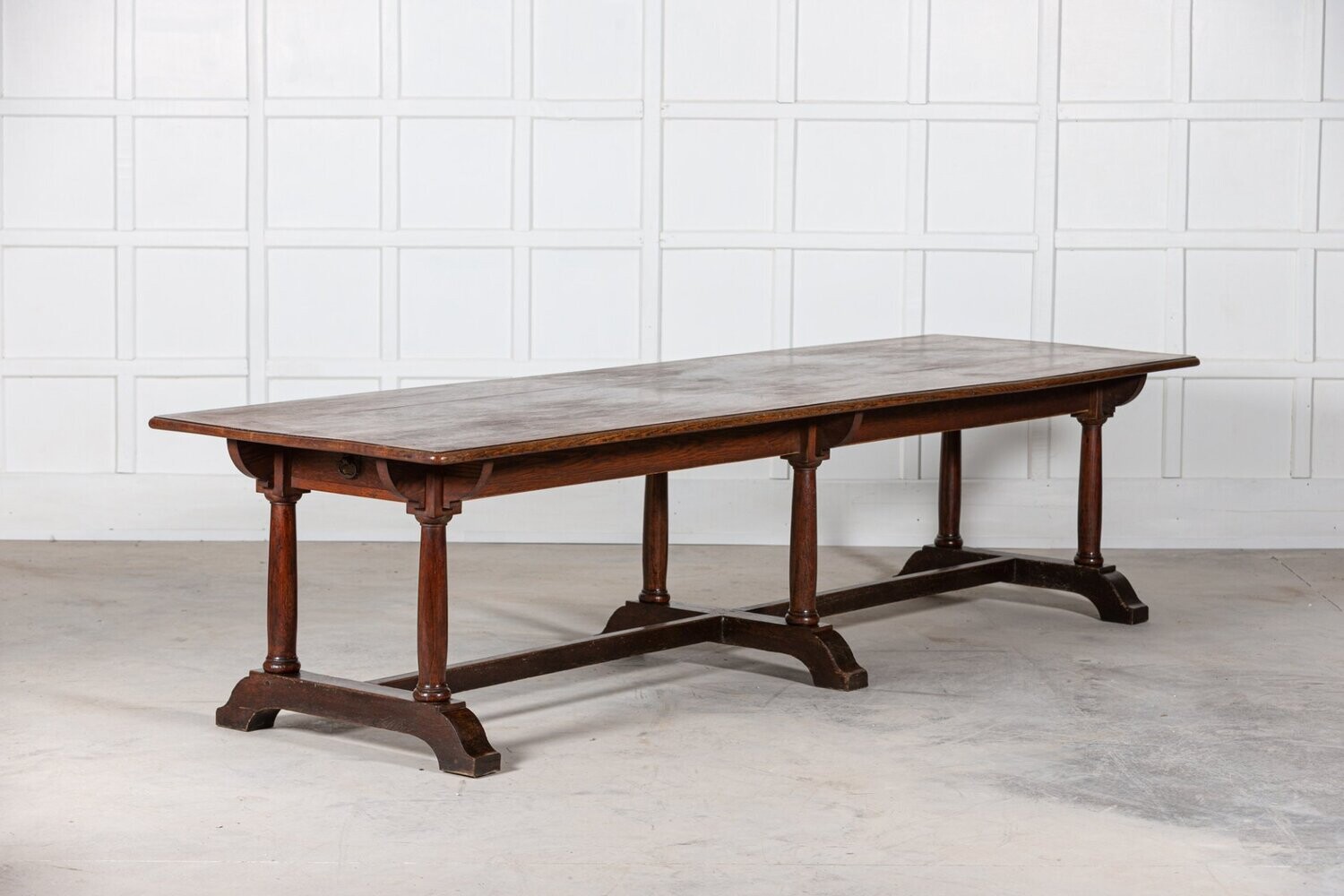 Monumental 19thC English Oak Refectory Dining Table