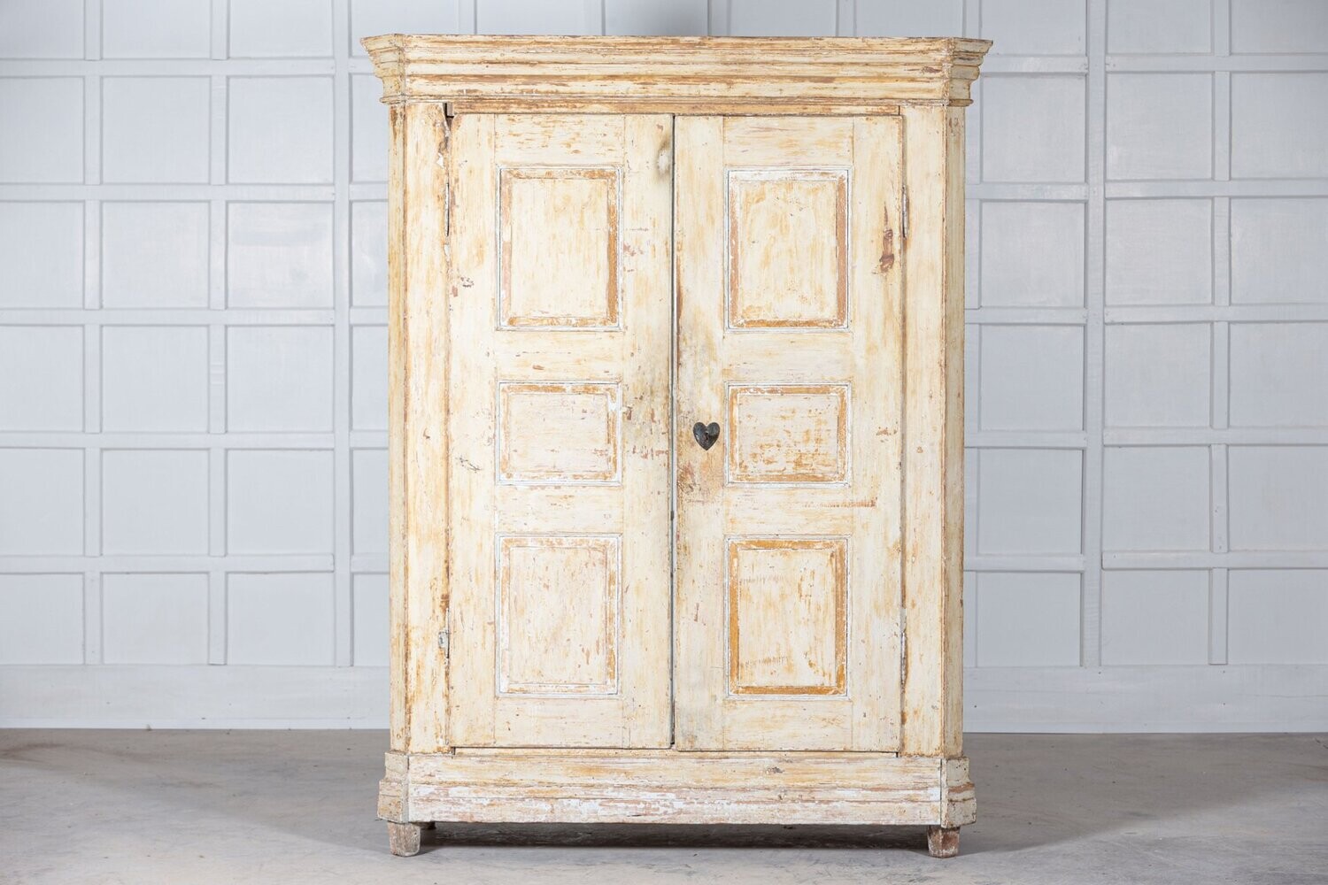 19thC French Painted Pine Armoire