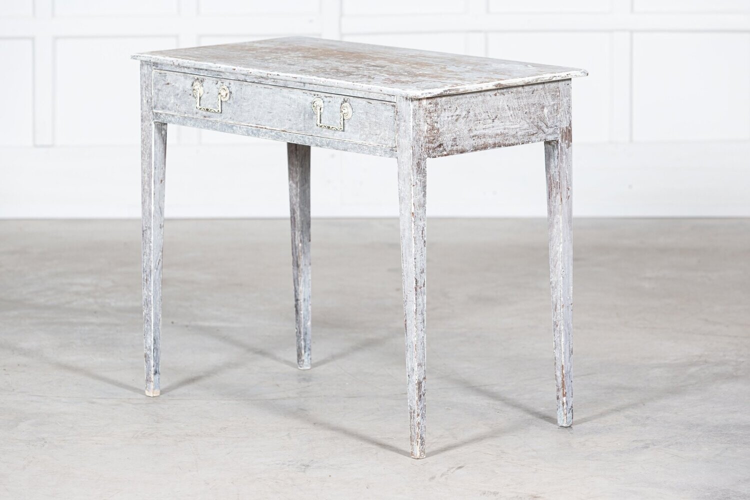 19thC Swedish Dry Scraped Mahogany Side Table