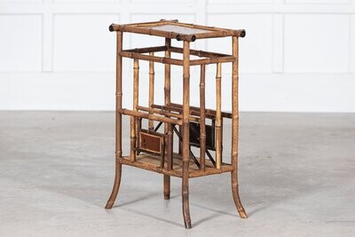English 19thC Bamboo Side Table Magazine Rack English 19thC Bamboo Side Table Magazine Rack