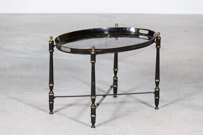 Mid Century Italian Chinoiserie Iron Tole Ware Tray Table