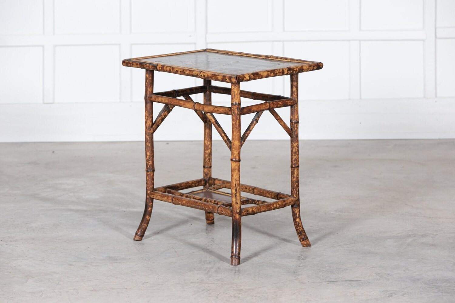 19thC Bamboo and  Lacquer Side Table 