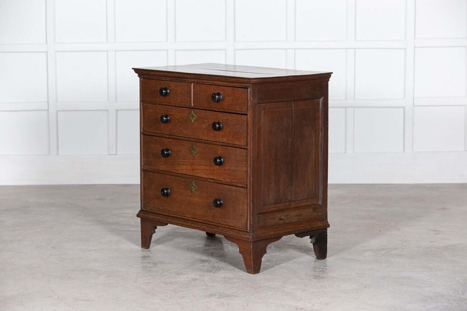 18thC English Georgian Oak Chest of Drawers