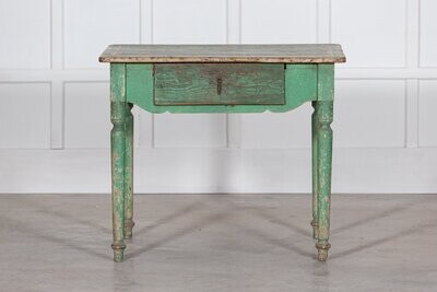 19thC Scandinavian Green Painted Table / Desk