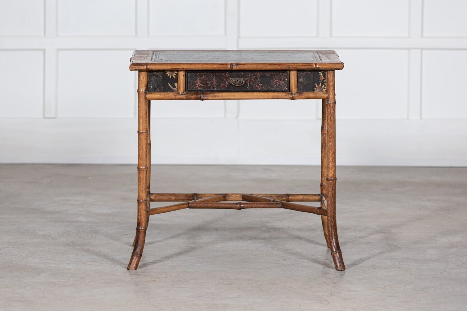 19thC English Chinoiserie Bamboo Writing Table